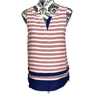 THML Red White Blue Striped Tank Blouse M
